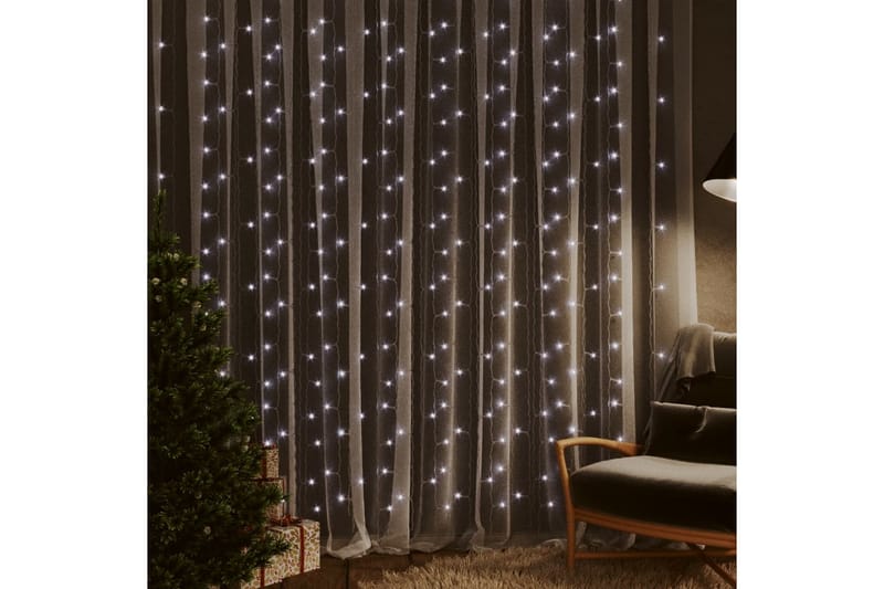 LED-lysgardin 3x3 m 300 LED'er 8 funktioner koldt hvidt lys - Sort - Øvrig julebelysning