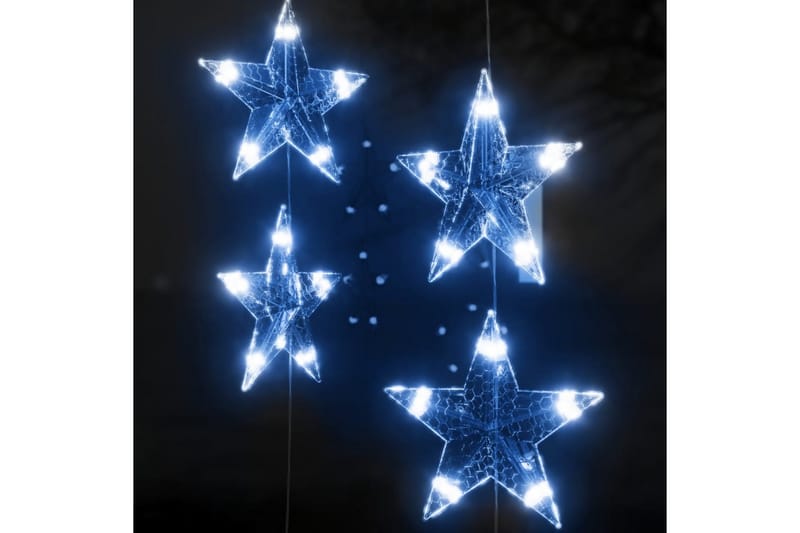 LED-lysgardin med stjerner 500 LED'er 8 funktioner blåt lys - Brun - Øvrig julebelysning