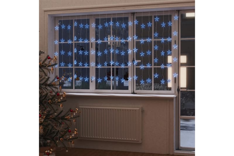 LED-lysgardin med stjerner 500 LED'er 8 funktioner blåt lys - Brun - Øvrig julebelysning