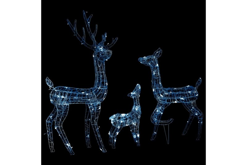 rensdyrfamilie juledekoration 300 LED'er akryl koldtt lys - Julelys udendørs