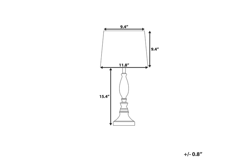 Hodmo Bordlampe 30 cm - Hvid - Vindueslampe på fod - Soveværelse lampe - Stuelampe - Sengelampe bord - Vindueslampe - Bordlampe
