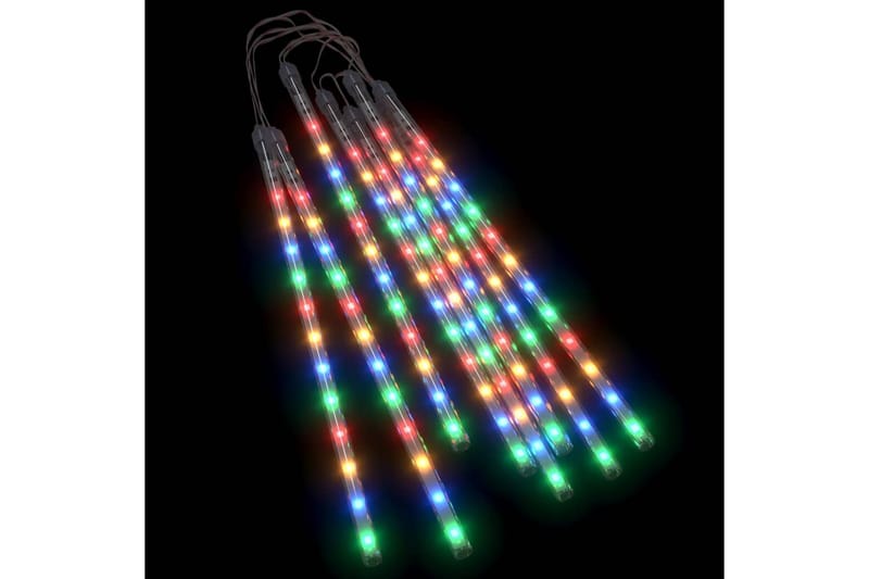 lysk�æde meteorregn 8 stk. 30 cm 192 LED'er farverigt lys - Flerfarvet - Dekorativ belysning - Bogreolsbelysning - Lyskæde - Trappebelysning