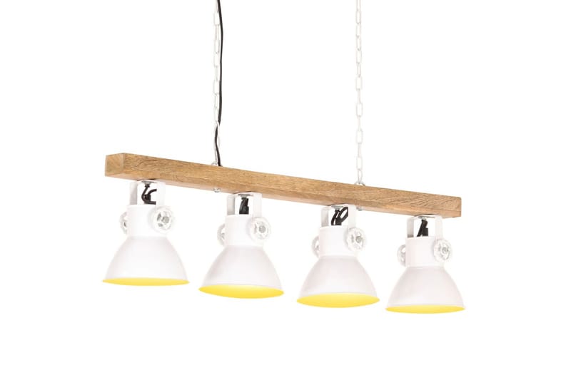 Industriel loftlampe e27 mangotræ hvid - Hvid - Loftlampe køkken - Vindueslampe hængende - Vindueslampe - Pendellamper & hængelamper - Soveværelse lampe - Stuelampe