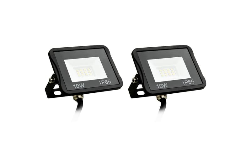 LED-projektører 2 stk. 10 W koldt hvidt lys - Sort - Projektører - Udendørs lamper & belysning - Væglampe udendørs