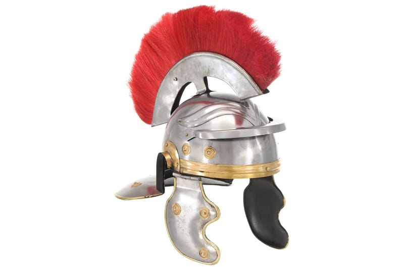 Romersk Soldaterhjelm Til Rollespil Antik Stål Sölvfarvet - Dekoration