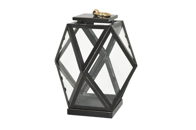 Gondia Lanterne 25 cm - Sort/Messing - Lysestager & lanterner - Dekoration