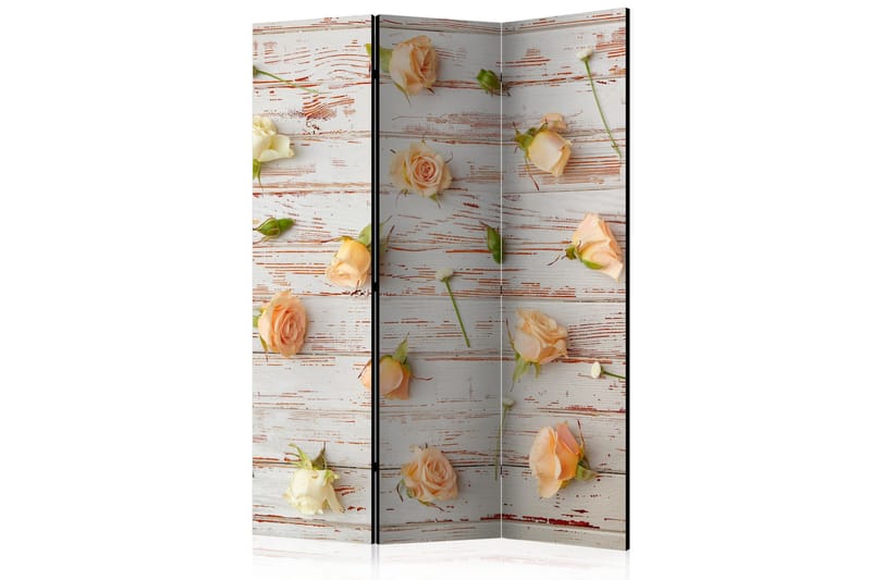 Rumdeler - Wood & Roses 135x172 - Artgeist sp. z o. o. - Foldeskærm - Rumdelere