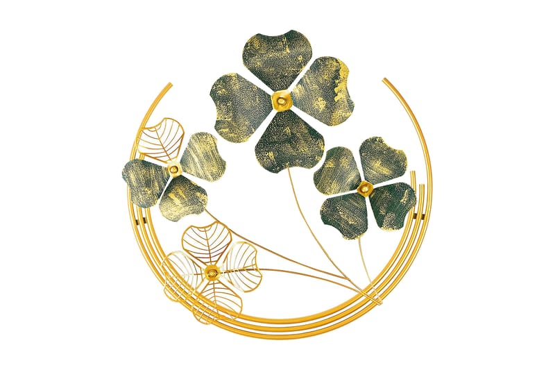 Shihezi Vægdekor - Grøn/Guld - Emaljeskilte