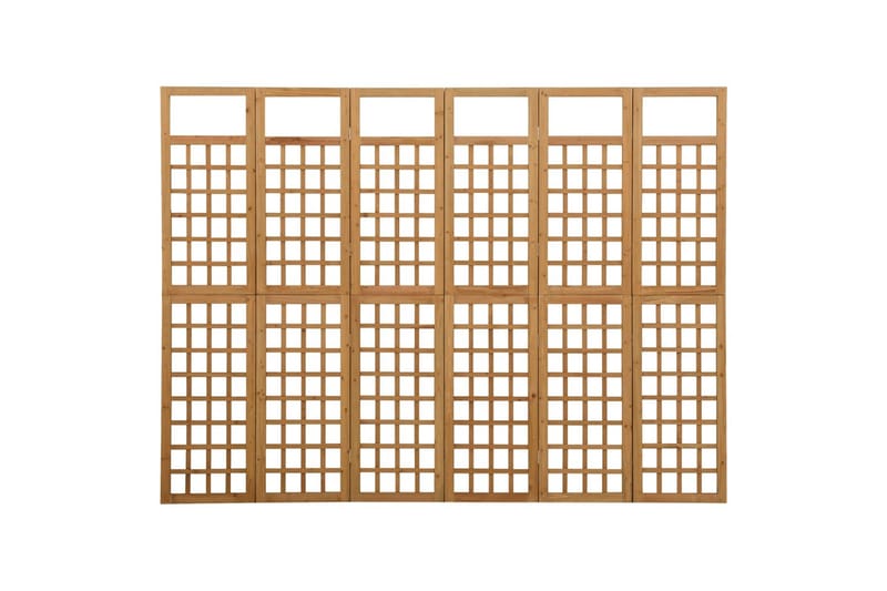 6-panels rumdeler/espalier 242,5x180 cm massivt grantræ - Brun - Drivhustilbehør - Espailer