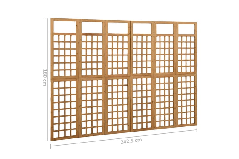 6-panels rumdeler/espalier 242,5x180 cm massivt grantræ - Brun - Drivhustilbehør - Espailer