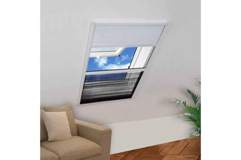 plisseret insektnet til vinduer aluminium 80x120 cm - Hvid - Friluftsudstyr - Myggenet - Myggebeskyttelse