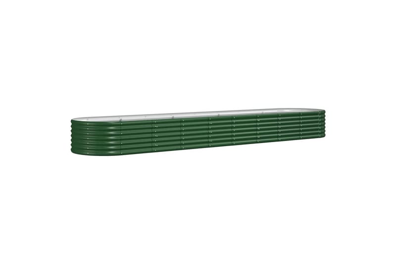 beBasic plantekasse 368x80x36 cm pulverlakeret stål grøn - GrÃ¸n - Blomsterkasser - Havekrukker
