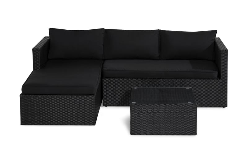 Mendoza Sofagruppe - Sort/Mørkegrå - Altanmøbler - Sofagrupper udendørs - Loungesæt