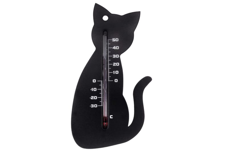 Nature udendørs vægtermometer kattefacon sort - Sort - Udendørstermometer - Termometer