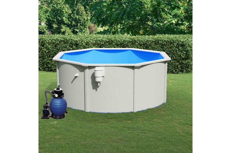 swimmingpool med sandfilterpumpe 300x120 cm - Fritstående pool
