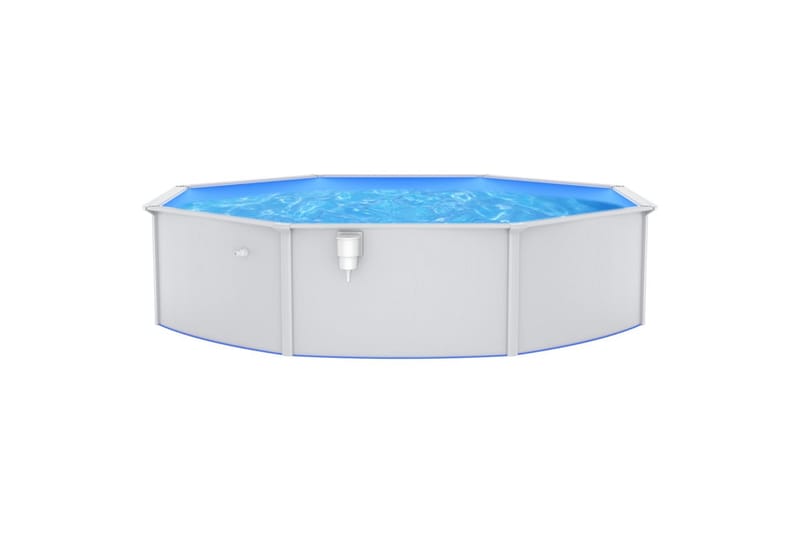 swimmingpool med stålvæg 550x120 cm hvid - Fritstående pool