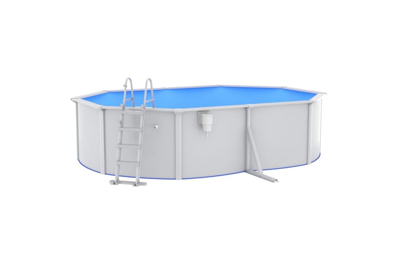 swimmingpool med poolstige 490x360x120 cm - Fritstående pool