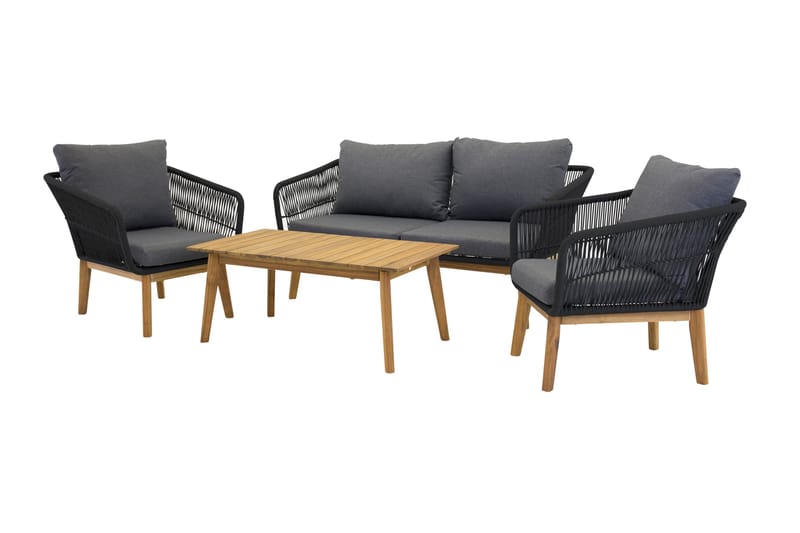 Chania Loungesæt Sort - Venture Home - Altanmøbler - Sofagrupper udendørs - Loungesæt