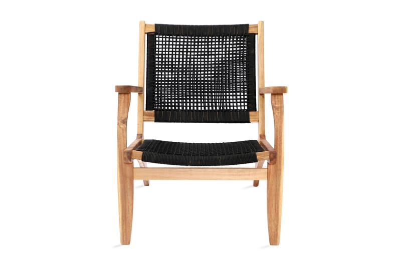 Little John Lænestol med Armlæn Sort/Natur - Venture Home - Loungestol udendørs - Udendørs lænestol