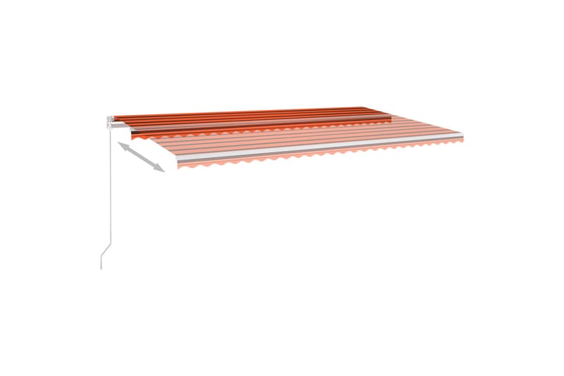 markise m. LED + vindsensor 600x300 cm automatisk - Orange - Balkonmarkise - Markiser - Terrassemarkise