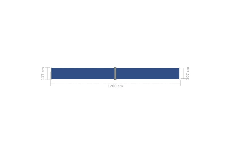 sammenrullelig sidemarkise 117x1200 cm blå - Blå - Balkonmarkise - Markiser - Sidemarkise - Altanafskærmning
