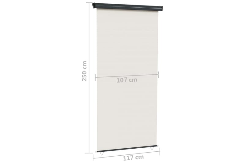 sidemarkise til altan 117x250 cm cremefarvet - Creme - Vinduesmarkise - Markiser - Solbeskyttelse vindue