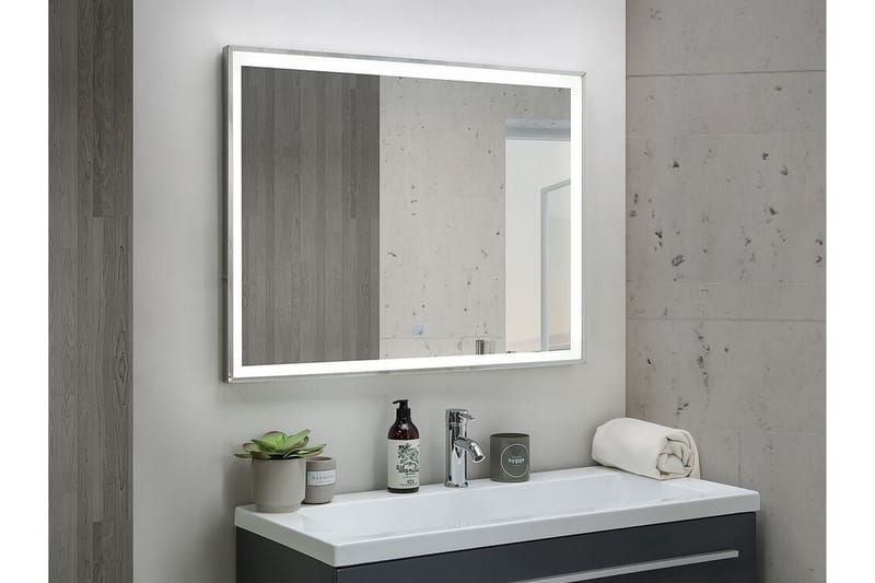 Tooms spejl LED 60x80 cm - Sølv - Badeværelsesspejl - Badeværelsesspejl med belysning