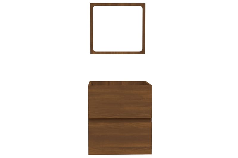 beBasic badeværelsesskab med spejl konstrueret træ brun egetræ - Brun - Badeværelsesskab