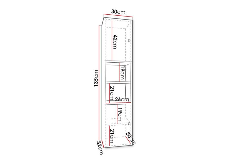 Dunvegan Højskab badeværelse 135 cm - Hvid - Badeværelsesskab - Vasketøjsskab - Vægskabe & højskabe