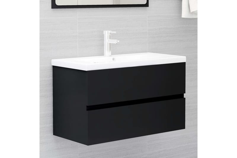 badeværelsesmøbelsæt spånplade sort - Sort - Komplette møbelpakker