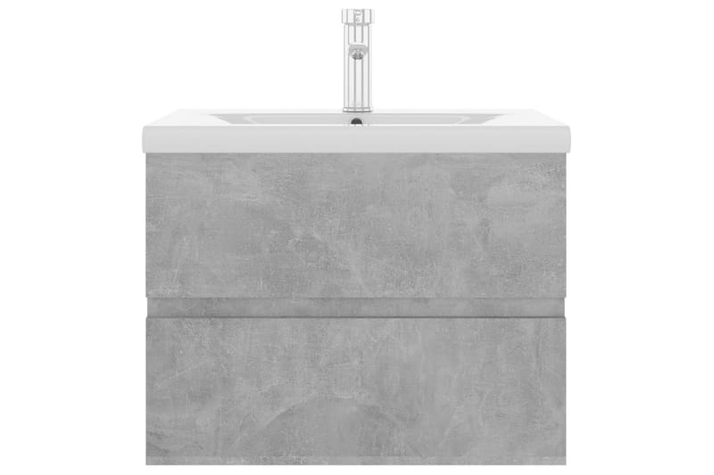 vaskeskab med indbygget håndvask spånplade betongrå - Grå - Underskab badeværelse