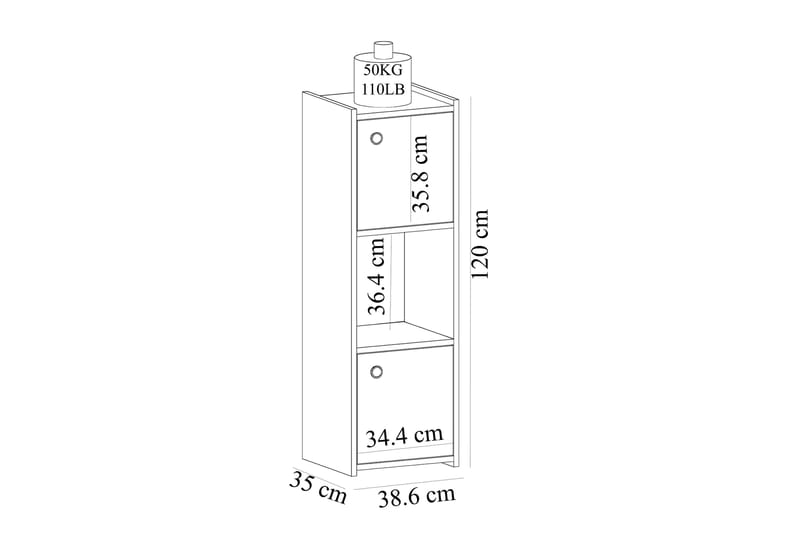 Saller Badeværelsesskab 35x39 cm - Hvid - Badeværelsesskab - Vasketøjsskab - Vægskabe & højskabe