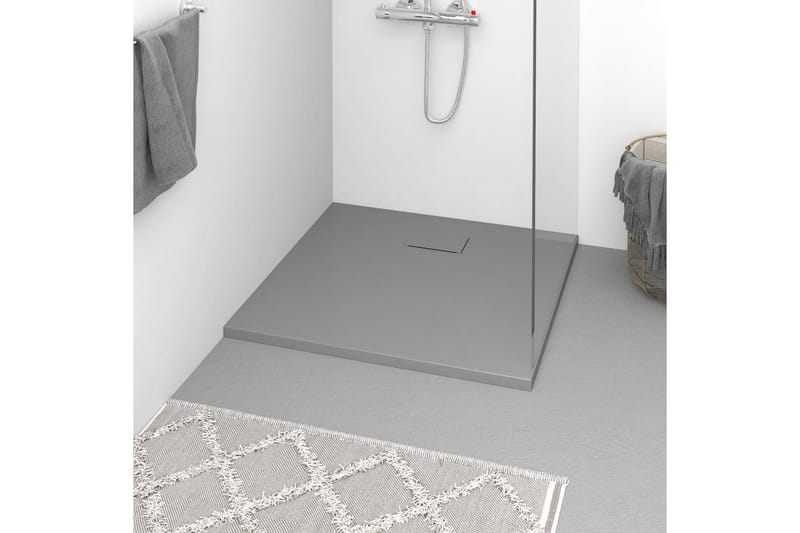brusekar 90x80 cm SMC grå - Grå - Brusekar - Øvrige badeværelsestilbehør