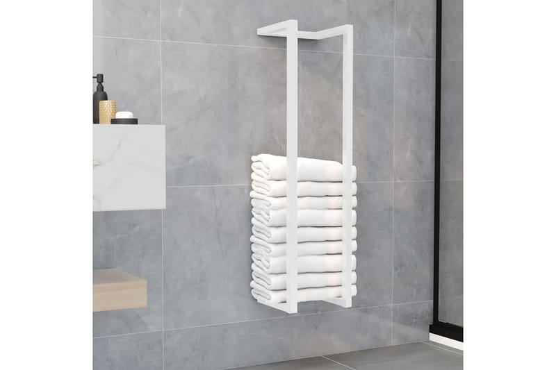 håndklædeholder 25x20x95 cm stål hvid - Hvid - Badeværelsestilbehør - Håndklædestige - Håndklædehænger