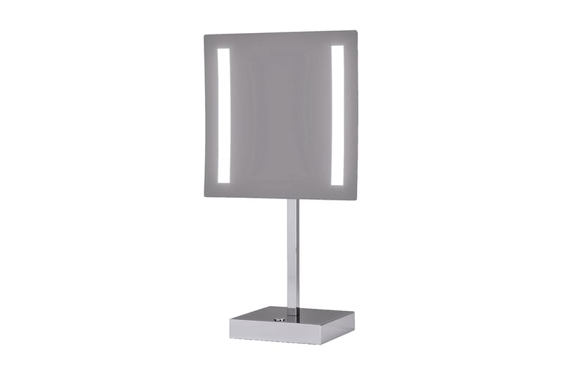 Ervallen Spejl 20x20 cm - Sølv - Spejl med belysning - Makeupspejl - Badeværelsestilbehør
