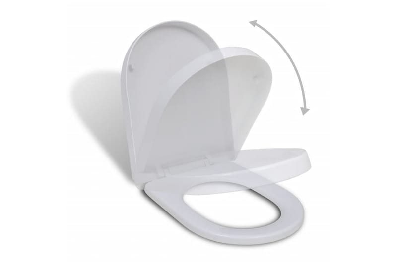 firkantet toiletsæde soft close-funktion hvidt - Hvid - Toiletsæde