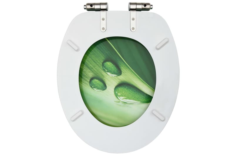 Toiletsæder Med Soft Close-Låg 2 Stk. Mdf Vanddråbedesign - Toiletsæde