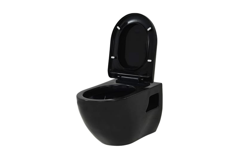 væghængt toilet keramisk sort - Sort - Vægh�ængt toilet