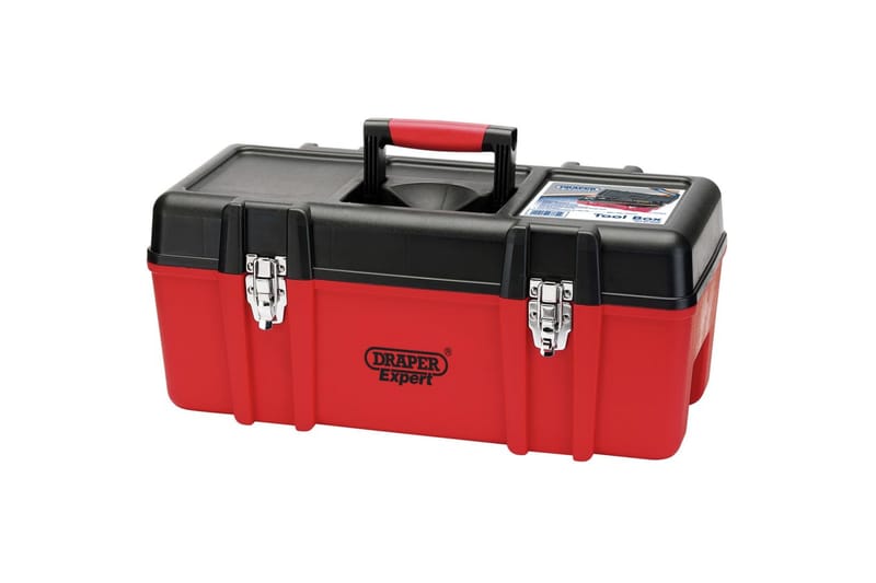 Draper Tools Expert værktøjskasse med udtagelig bakke - Rød - Værktøjskasse - Kasser - Garageinteriør & garageopbevaring