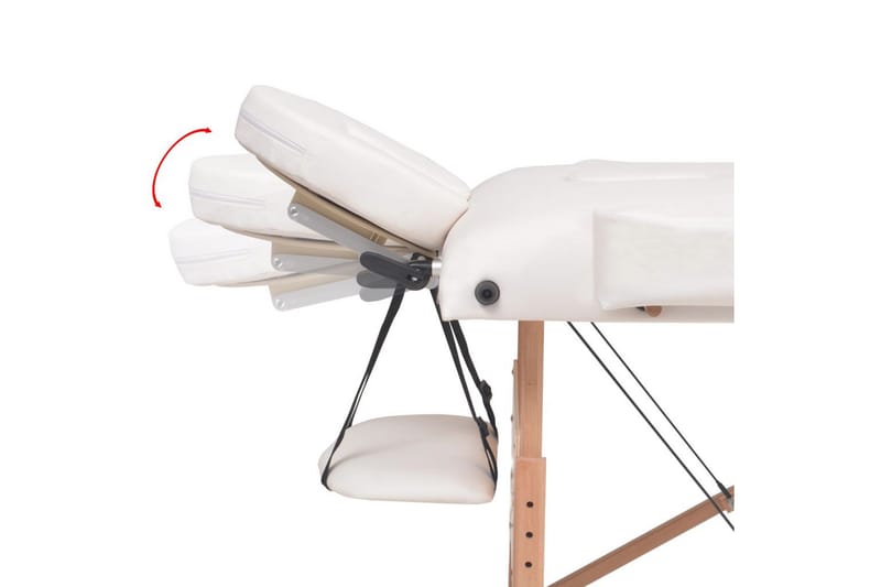 foldbart 3-zoners massagebord- og skammelsæt 10 cm tykt hvid - Hvid - Massagebord