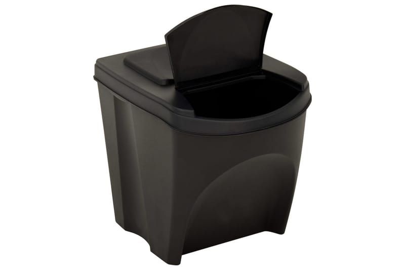stabelbare skraldespande 3 stk. 75 l antracitgrå - Antracit - Skraldespand & affaldsbeholder