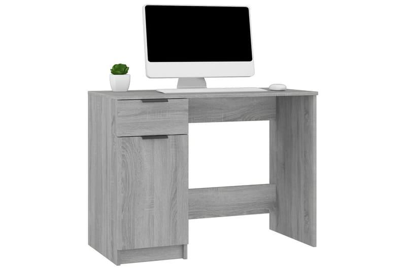 beBasic skrivebord 100x50x75 cm konstrueret træ grå sonoma-eg - GrÃ¥ - Skrivebord