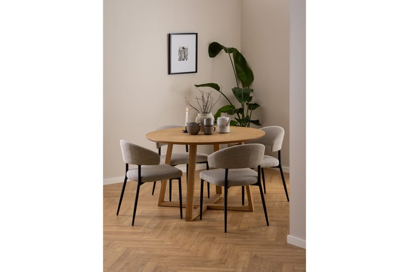 Saneha Spisebord 120 cm Rund - Natur - Spisebord og køkkenbord