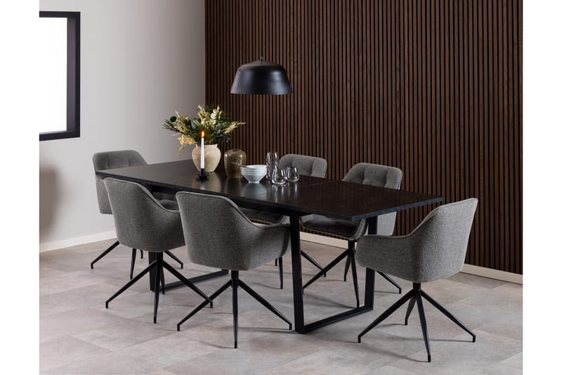 Sansi Spisebord 220x90 cm - Sort - Spisebord og køkkenbord