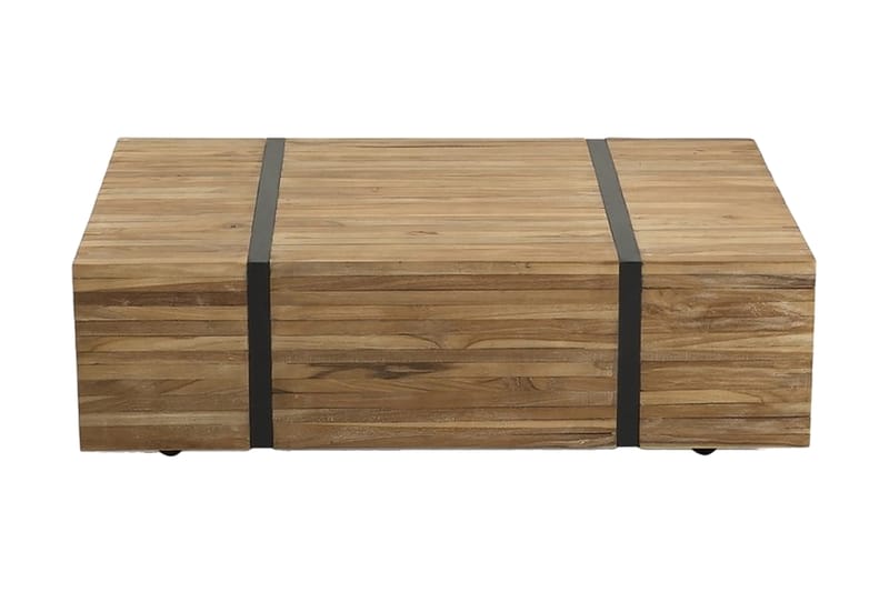 Amlin Sofabord 110 cm på Hjul - Brun/Sort - Sofabord - sofabord med hjul