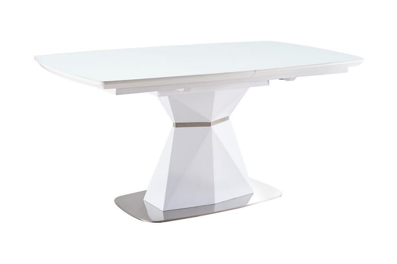 Alafia Udvideligt Spisebord 160 cm - Glas/Hvid Mat Lak - Spisebord og køkkenbord