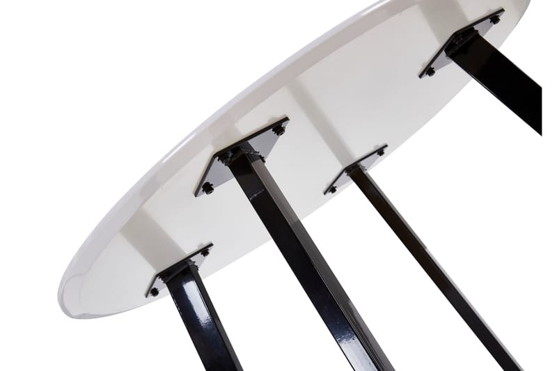 Fly Spisebord 90 cm Rund - Hvid / Sort - Spisebord og køkkenbord