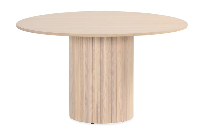 Kopparbo Spisebord Rundt 130 cm - Lyst hvidglaseret egetræ - Spisebord og køkkenbord