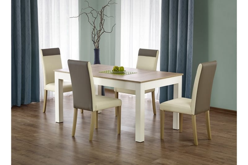 Seweryn Udvideligt Spisebord 160 cm - Eg/Hvid - Spisebord og køkkenbord