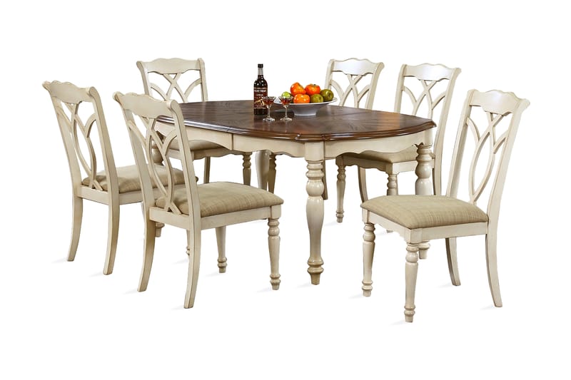Spisebordssæt LILY med 6 stole 1065x137 + 45xH76cm - Spisebord og køkkenbord